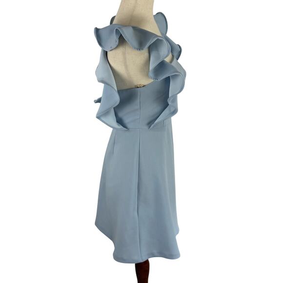 BCBGENERATION RUFFLE SLEEVE SQUARE NECK MINI DRESS IN BABY BLUE WOMEN'S‎ SIZE 0 - Picture 5 of 13